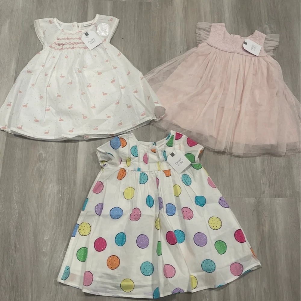Bundle of 3 NWT baby girl dresses